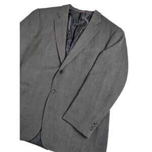 Savile Row Blazer Mens 46R Gray 2 button 100% Pure Wool Sports Coat